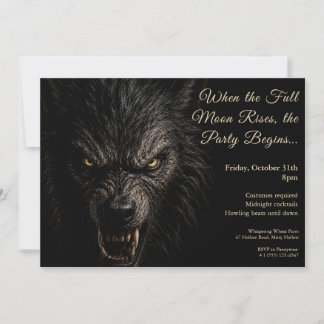 Invitación a la fiesta de disfraces de aullido de 