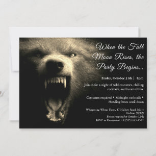 Invitación a la fiesta de disfraces de aullido de