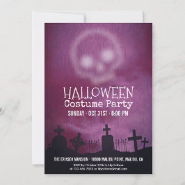 Invitación a la fiesta de disfraces de Guay Purple