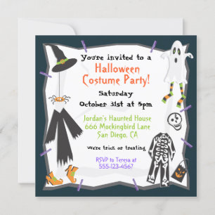 Invitación a la fiesta de disfraces de Halloween