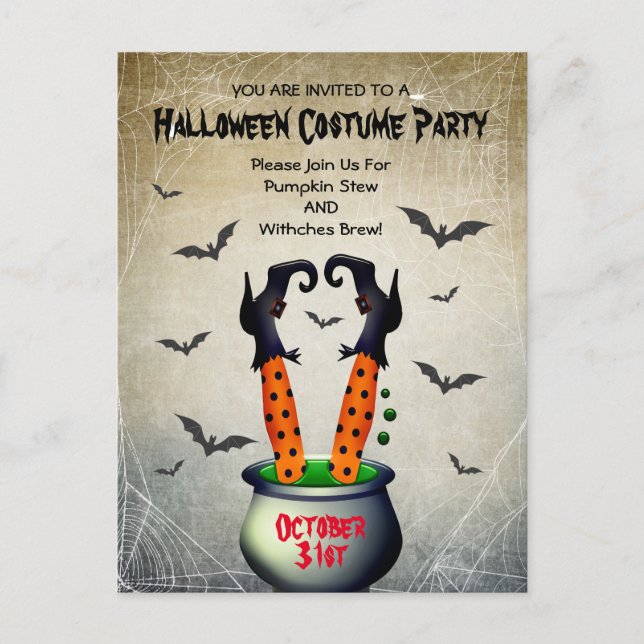 Invitación a la fiesta de disfraces de Halloween (Anverso)