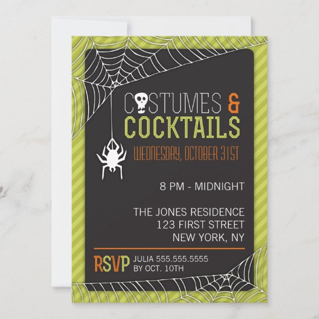 Invitación a la fiesta de disfraces de Halloween (Anverso)