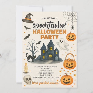 Invitación a la fiesta de disfraces de Halloween