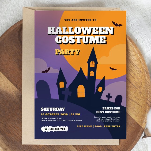 Invitación a la fiesta de disfraces de Halloween (Subido por el creador)