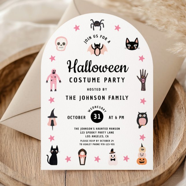 Invitación a la fiesta de disfraces de Halloween (Cute Halloween Costume Party Invitation)