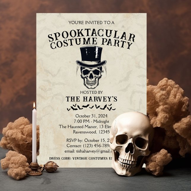 Invitación a la fiesta de disfraces de Halloween (Vintage Halloween Costume Party Invitation)