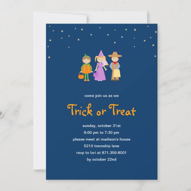 Invitación a la fiesta de disfraces de Halloween (Anverso)
