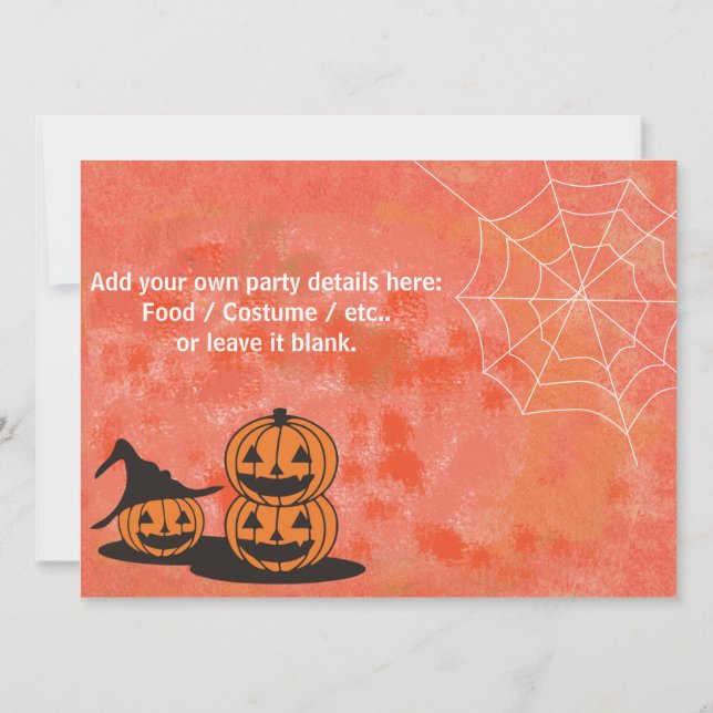 Invitación a la fiesta de disfraces de Halloween (Reverso)