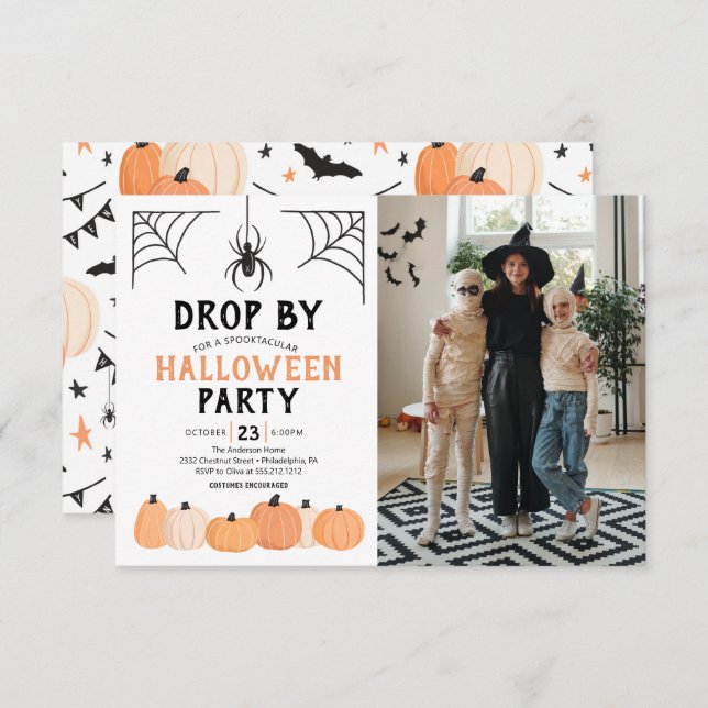 Invitación a la fiesta de disfraces de Halloween c (Anverso / Reverso)