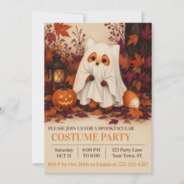 Invitación a la fiesta de disfraces de Halloween d (Anverso)