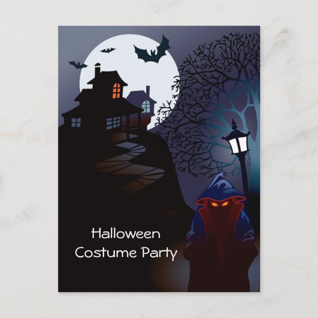 Invitación a la fiesta de disfraces de Halloween d (Anverso)