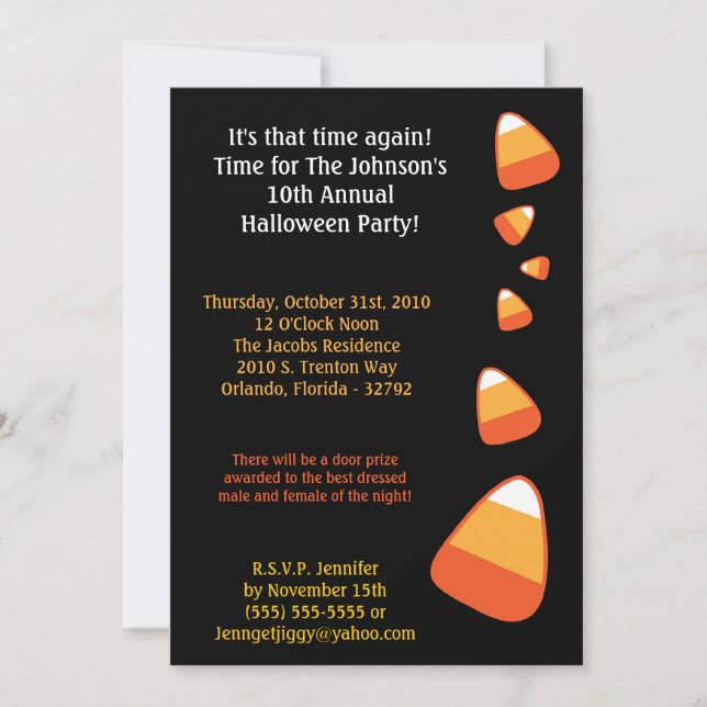 Invitación a la fiesta de disfraces de Halloween e (Anverso)