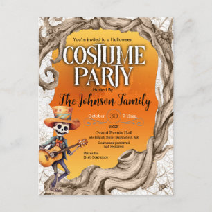 Invitación a la fiesta de disfraces de Halloween e