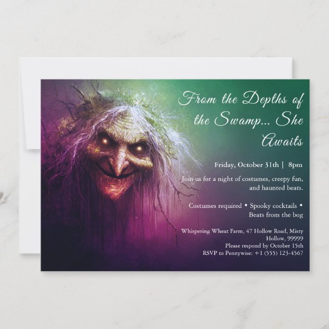 Invitación a la fiesta de disfraces de Halloween e (Anverso)