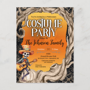 Invitación a la fiesta de disfraces de Halloween e