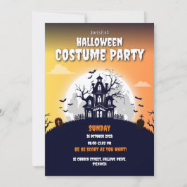 Invitación a la fiesta de disfraces de Halloween e