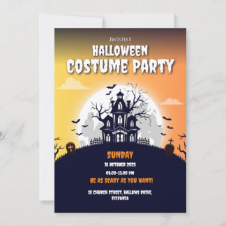 Invitación a la fiesta de disfraces de Halloween e