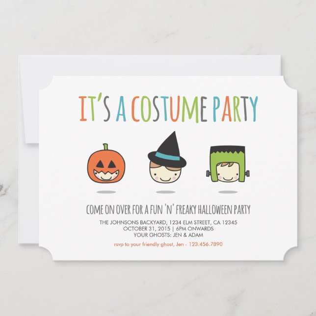 Invitación a la fiesta de disfraces de Halloween p (Anverso)