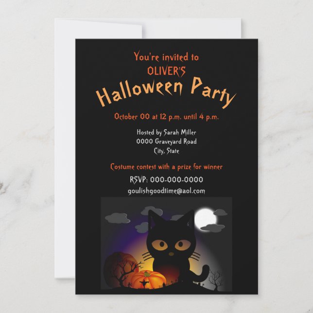 Invitación a la fiesta de disfraces de Halloween p (Anverso)