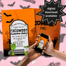 Invitación a la fiesta de disfraces de Halloween p