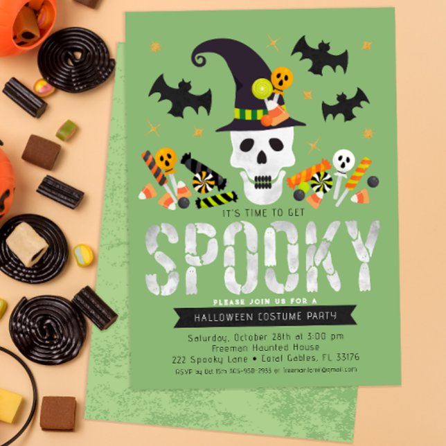 Invitación a la fiesta de disfraces de Halloween p (Fun & Colorful Halloween Costume Party Invite)