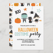 Invitación a la fiesta de disfraces de Halloween p