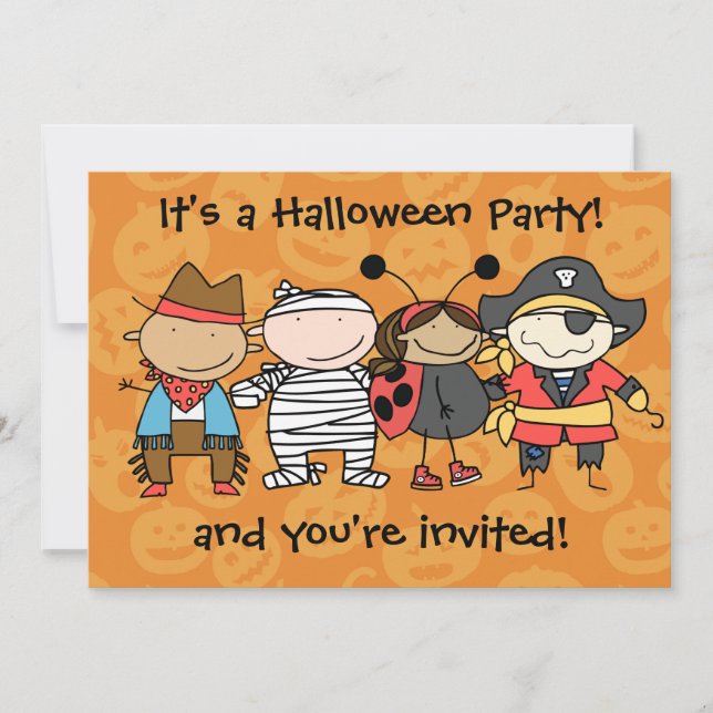 Invitación a la fiesta de disfraces de Halloween p (Anverso)