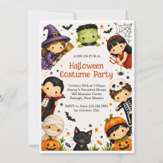 Invitación a la fiesta de disfraces de Halloween p