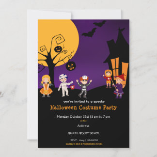 Invitación a la fiesta de disfraces de Halloween p
