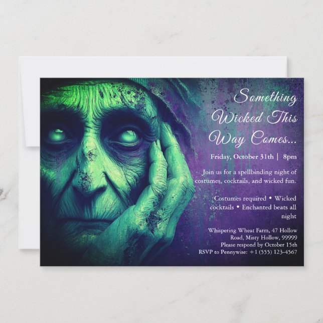 Invitación a la fiesta de disfraces de Witch Hallo (Anverso)
