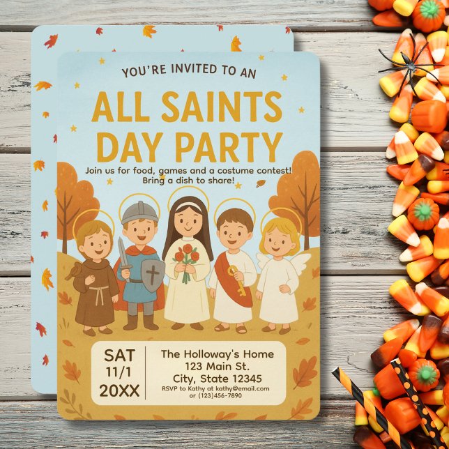 Invitación a la fiesta de disfraces del Día de Tod (Invitation to an All Saints party)