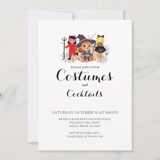 Invitación a la fiesta de disfraces y cóctel de Ha (Anverso)