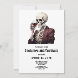 Invitación a la fiesta de disfraces y cócteles de