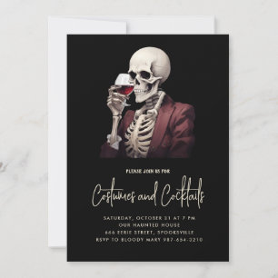 Invitación a la fiesta de disfraces y cócteles de