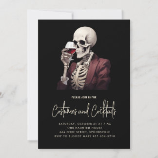 Invitación a la fiesta de disfraces y cócteles de 