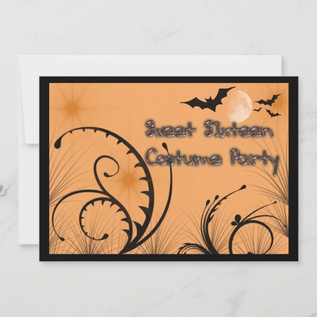 Invitación a la fiesta de disfraz de Halloween de  (Anverso)