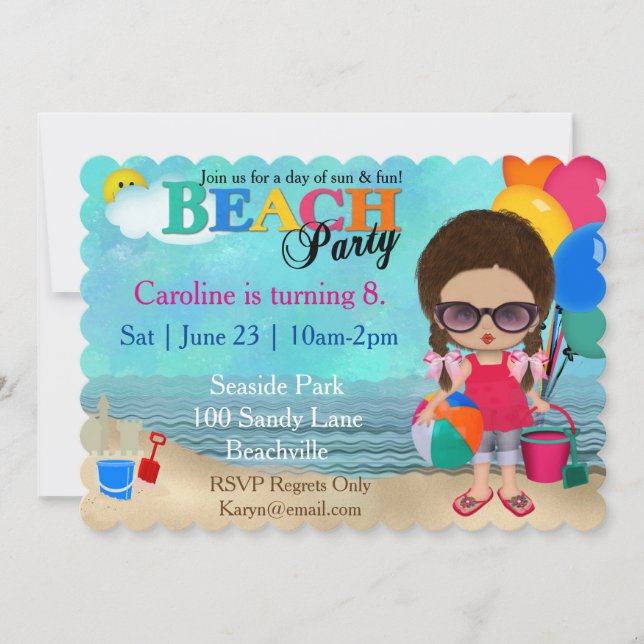 Invitación a la fiesta de Diva Beach (Anverso)