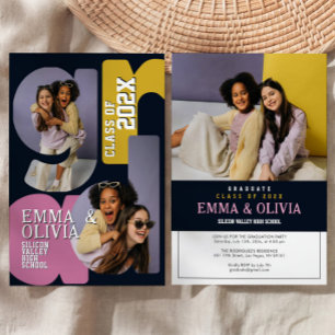 Invitación a la fiesta de doble graduación 