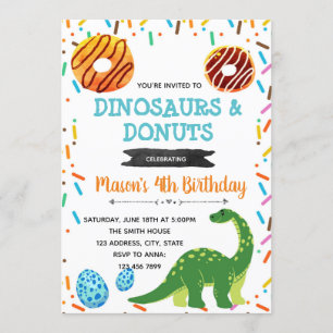 Invitación a la fiesta de Donut dinosaur