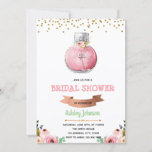Invitación a la fiesta de ducha de novia Perfume