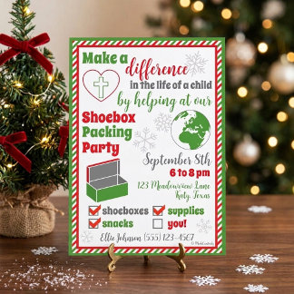 Invitación a la fiesta de embalaje de cajas de zap