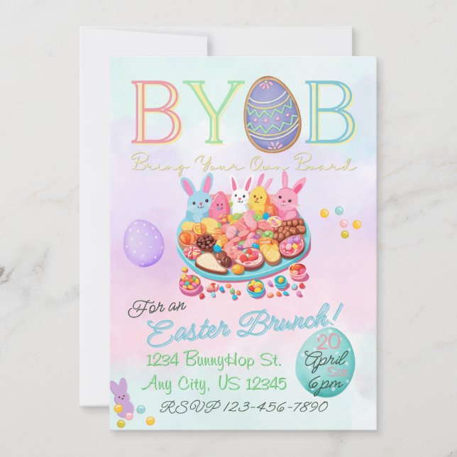 Invitación a la fiesta de embutidos de Brunch de P (Anverso)