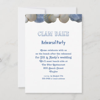 Invitación a la fiesta de ensayo de Clam Bake