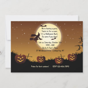 Invitación a la fiesta de equitación de Halloween