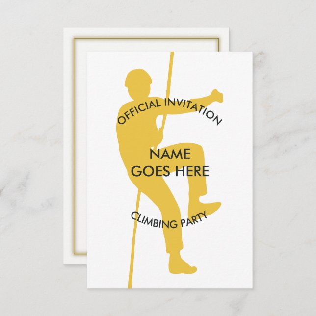 Invitación a la fiesta de escalado de rock persona (Anverso / Reverso)