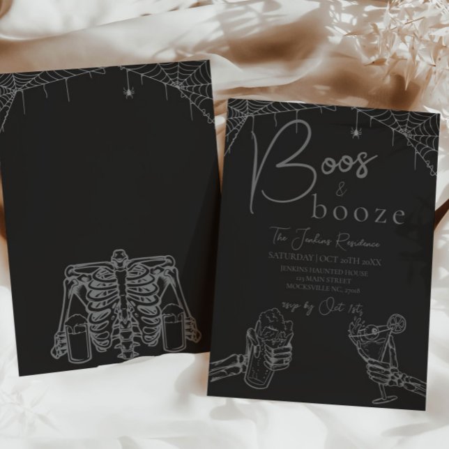Invitación a la fiesta de esqueletos de Boos y Boo (Subido por el creador)