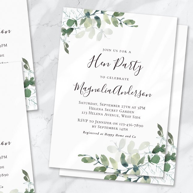 Invitación a la fiesta de Eucalyptus Hen (Subido por el creador)