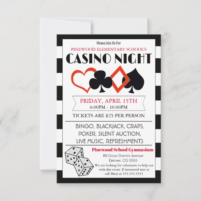 Invitación a la fiesta de evento nocturno del Casi (Anverso)