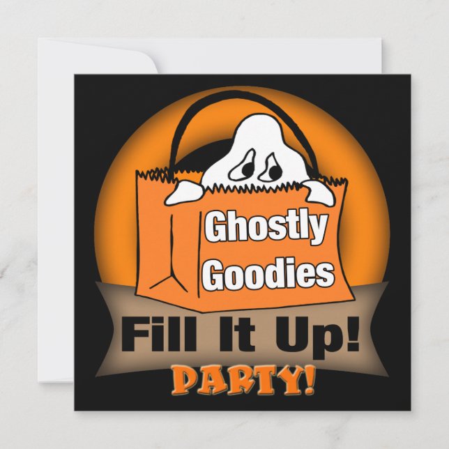 Invitación a la fiesta de Fantasma Halloween (Anverso)