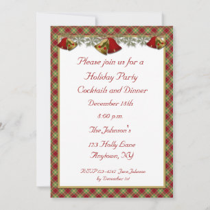 Invitación a la fiesta de feriado de Bells Holly P